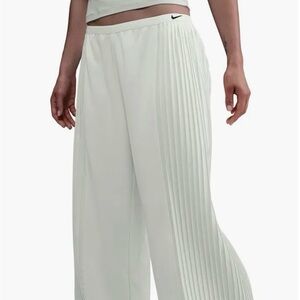 Nike Cream Wide-Leg Pleated Side Panel Pants